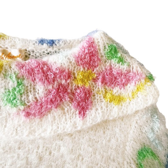 Saks Fifth Avenue Vintage Floral Mohair Sweater - Picture 7 of 9